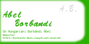 abel borbandi business card